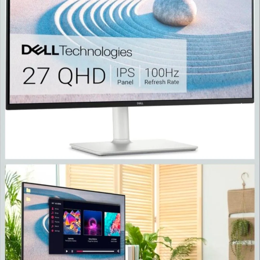 Dell White Monitor with Vibrant Display